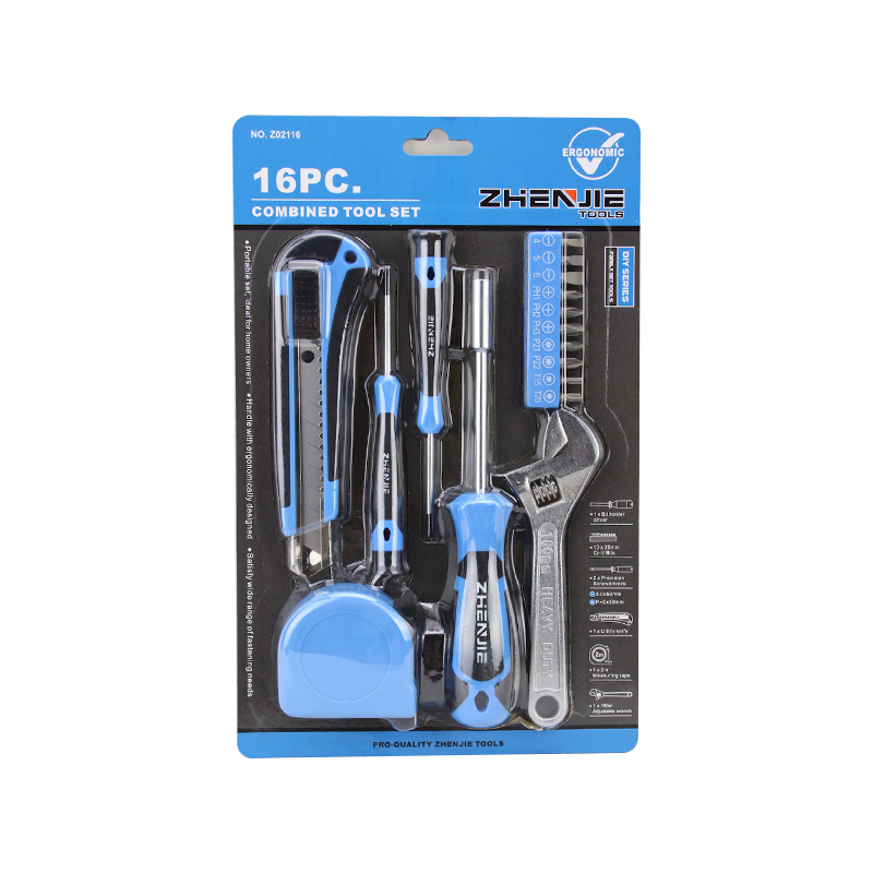 16pcs Screwdriver Bit Hex Key Wrench Measure Tape Set