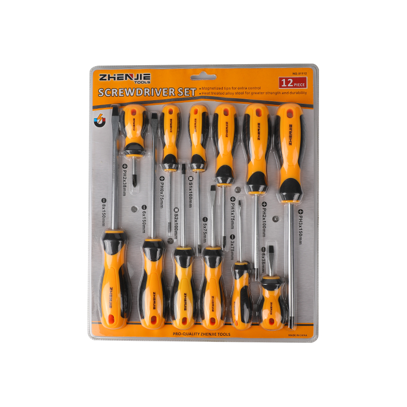 12pcs Slotted Phillips & Square CRV Screwdriver Set