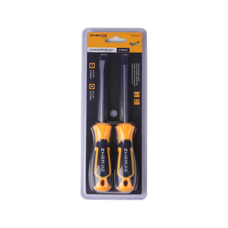 2pcs Ergonomically Designed Handle Slotted & Phillips Screwdriver Set