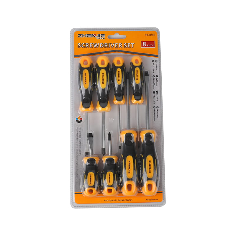 8pcs Magnetized Tip Slotted & Phillips CRV Screwdriver Set