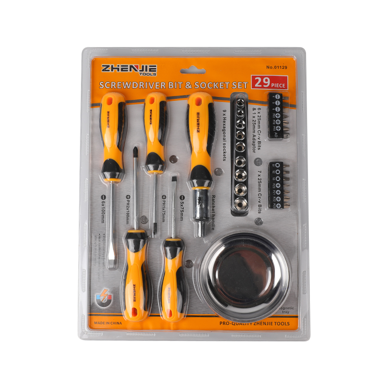 29pcs Slotted Phillips Pozidriv Square CRV Screwdriver Bit Set