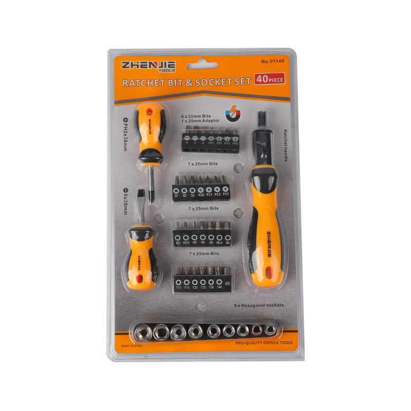 40pcs Double Blister Packing Ratchet Bit &Socket Set