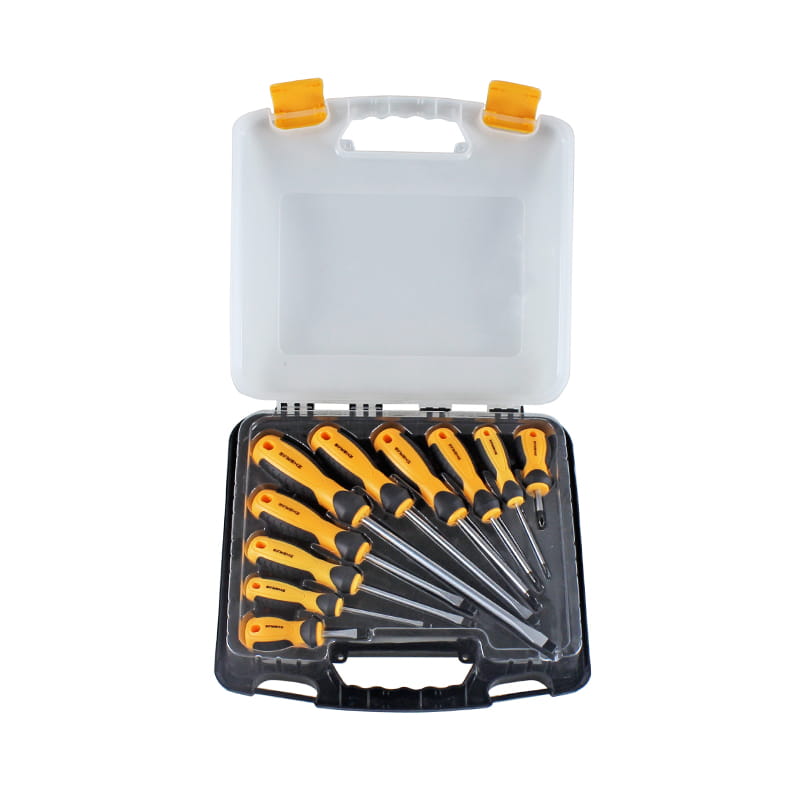 10pcs Plastic Box Packaging Slotted & Phillips CRV Screwdriver Set