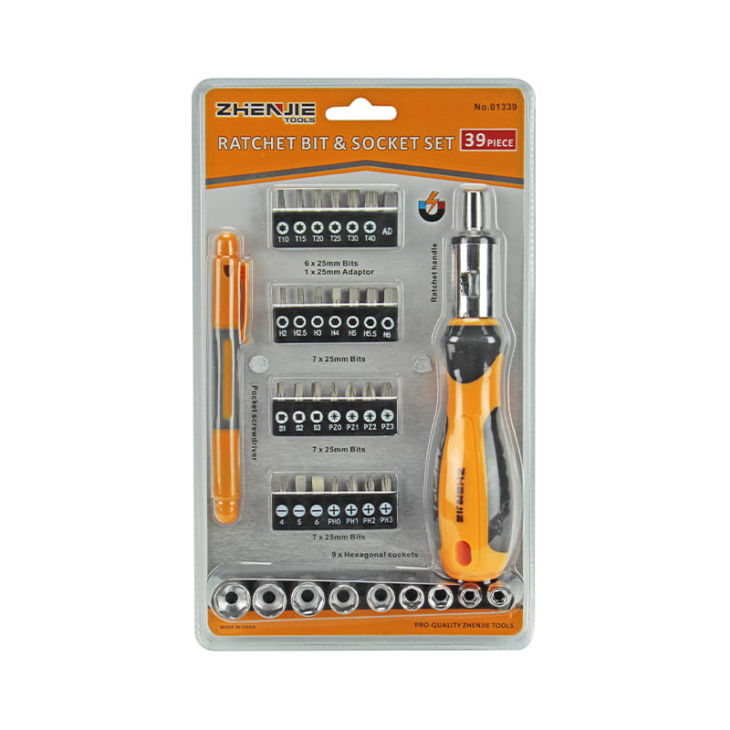 39pcs Ratchet Bit & Socket Set