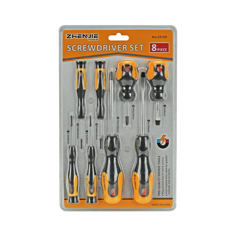 8pcs Double Blister Packaging Slotted & Phillips Screwdriver Set