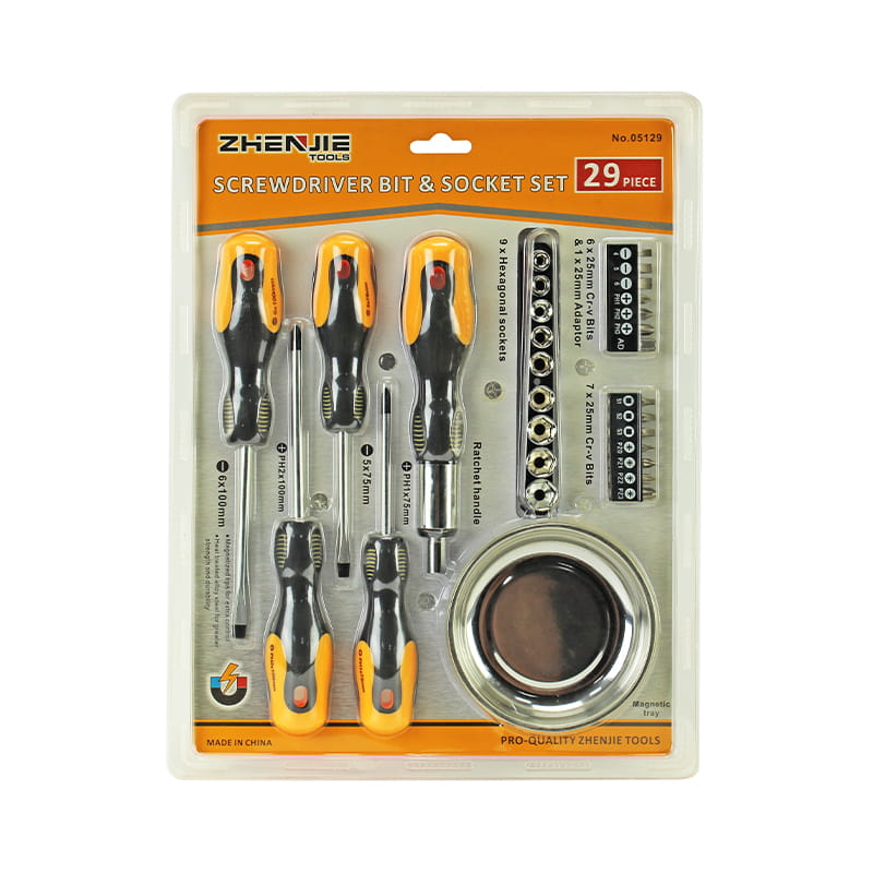 29pcs Slotted Phillips Pozidriv Square Screwdriver Bit Set