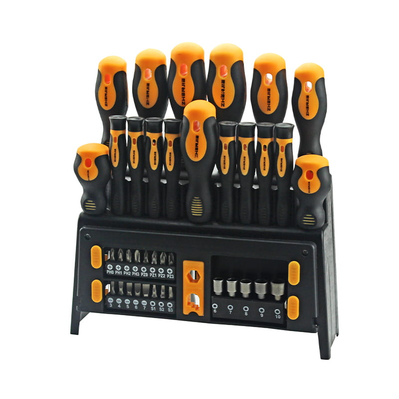 39pcs Plastic Shelf & Double Blister Packaging CRV Screwdriver Bit & Power Nut Set