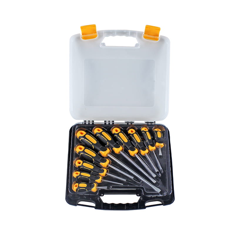 10pcs Plastic Box Packaging  Magnetized Tip CRV Screwdriver Set