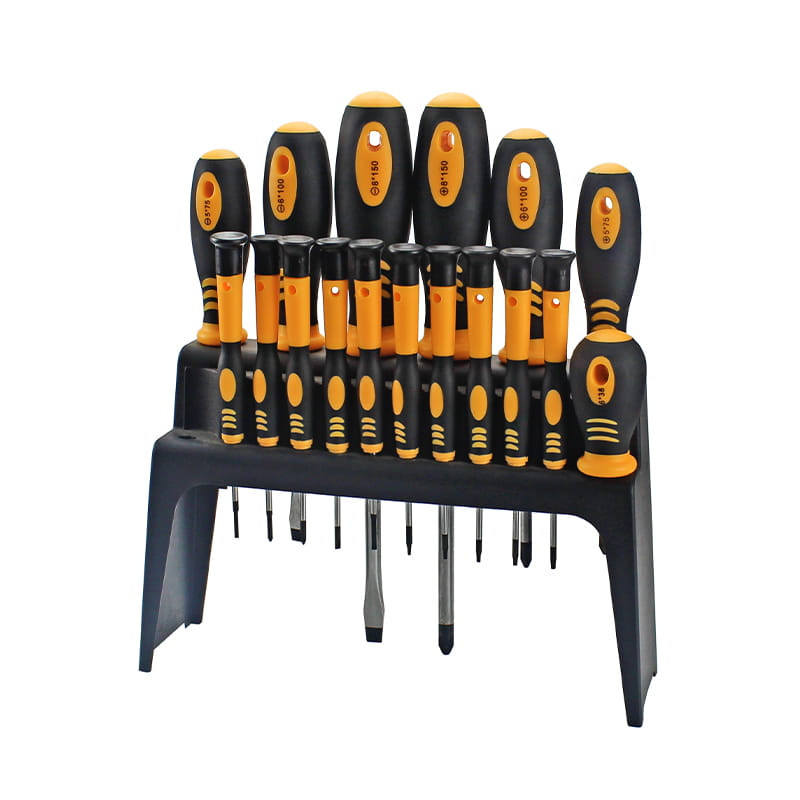 18pcs Plastic Shelf & Double Blister Packaging CRV Screwdriver Set