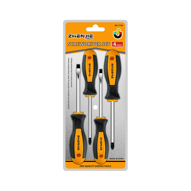 4pcs Double Blister Packaging Slotted & Phillips CRV Screwdriver Set