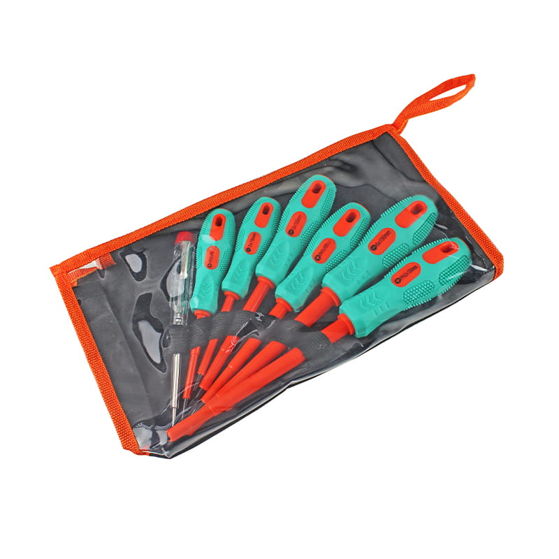 7pcs #0x75-#1x100-#2x150mm Slotted & Phillips Insulated Screwdriver Set