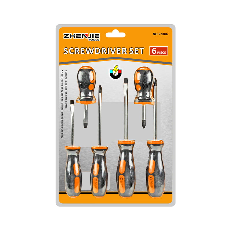 6pcs Double Injected Soft Handle CRV Screwdriver Set 