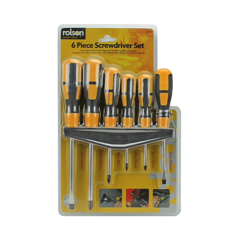 6pcs Double Injected Soft Handle Slotted & Phillips Screwdriver Set