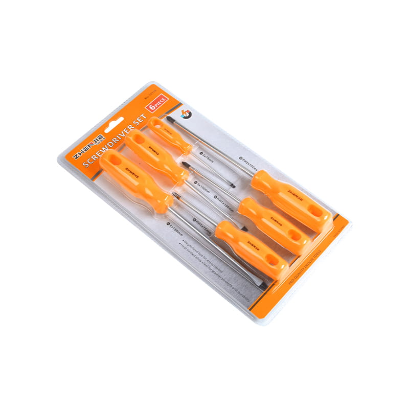 6pcs Double Injected Soft Handle Slotted & Phillips CRV Screwdriver Set