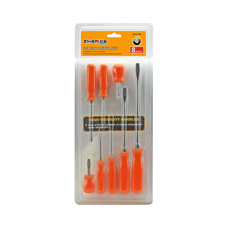 8pcs Handle Ergonomically Designed CRV Screwdriver Set