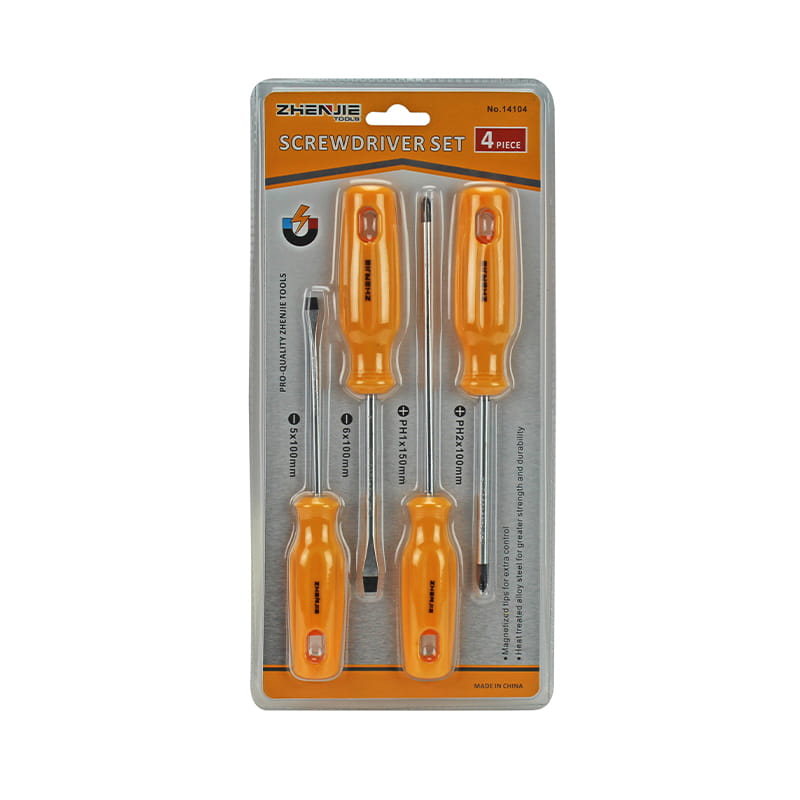 4pcs Handle Ergonomically Designed CRV Screwdriver Set