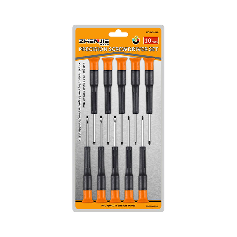 10pcs Handle Ergonomically Designed Slotted Phillips Torx CRV Precision Screwdriver Set